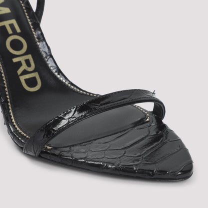semi shiny printed python sandals-image-6