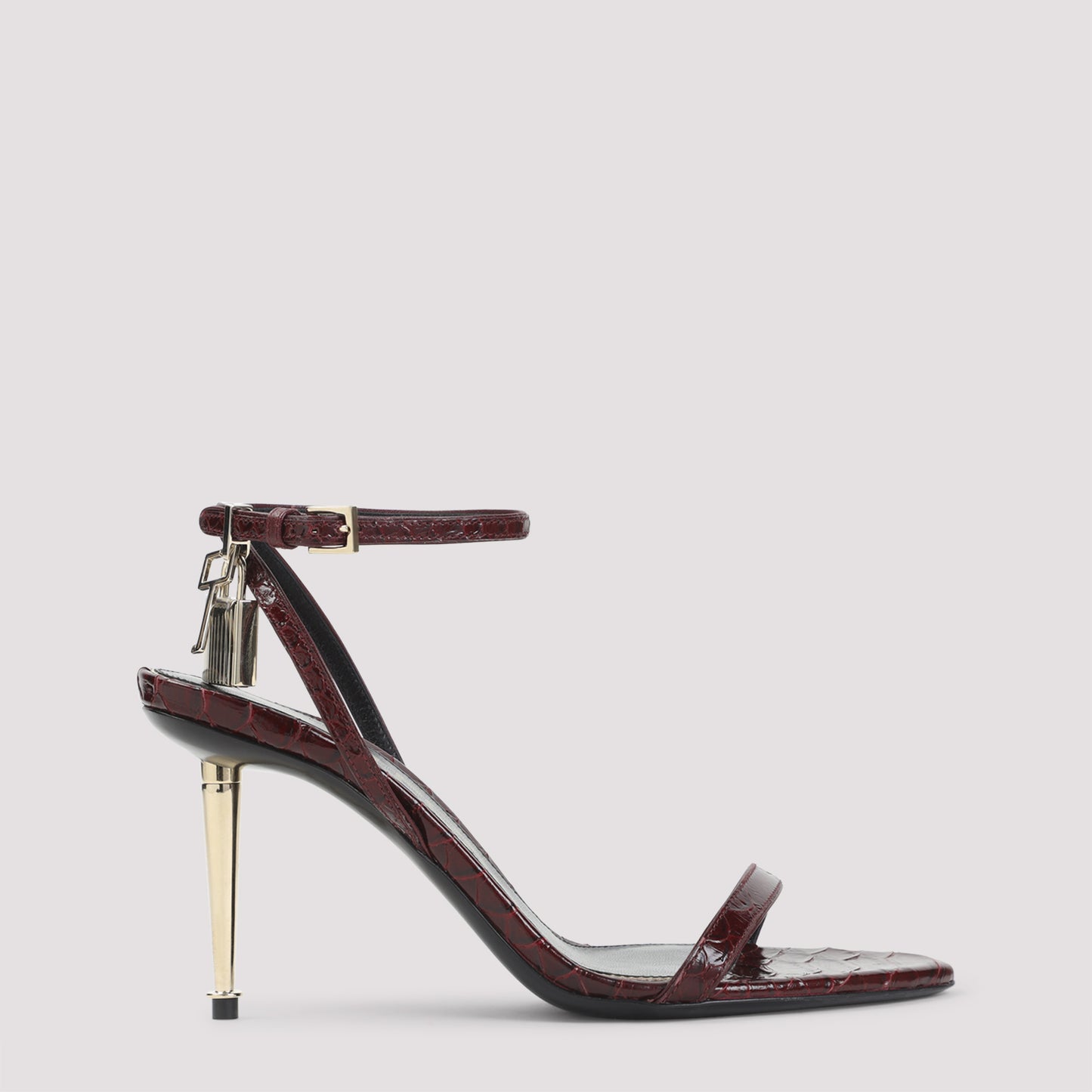 semi shiny printed python sandals-image-1