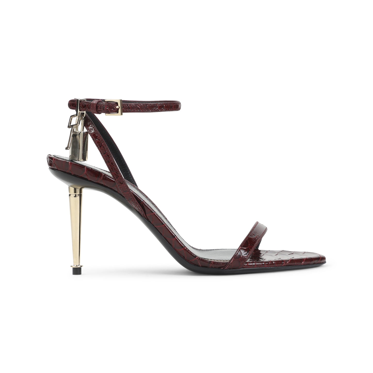semi shiny printed python sandals-image-2