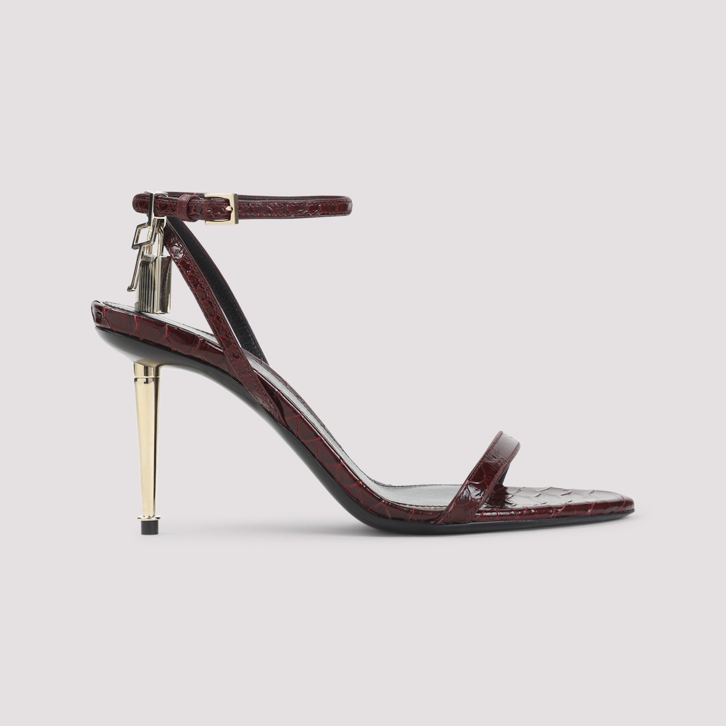 semi shiny printed python sandals-image-3