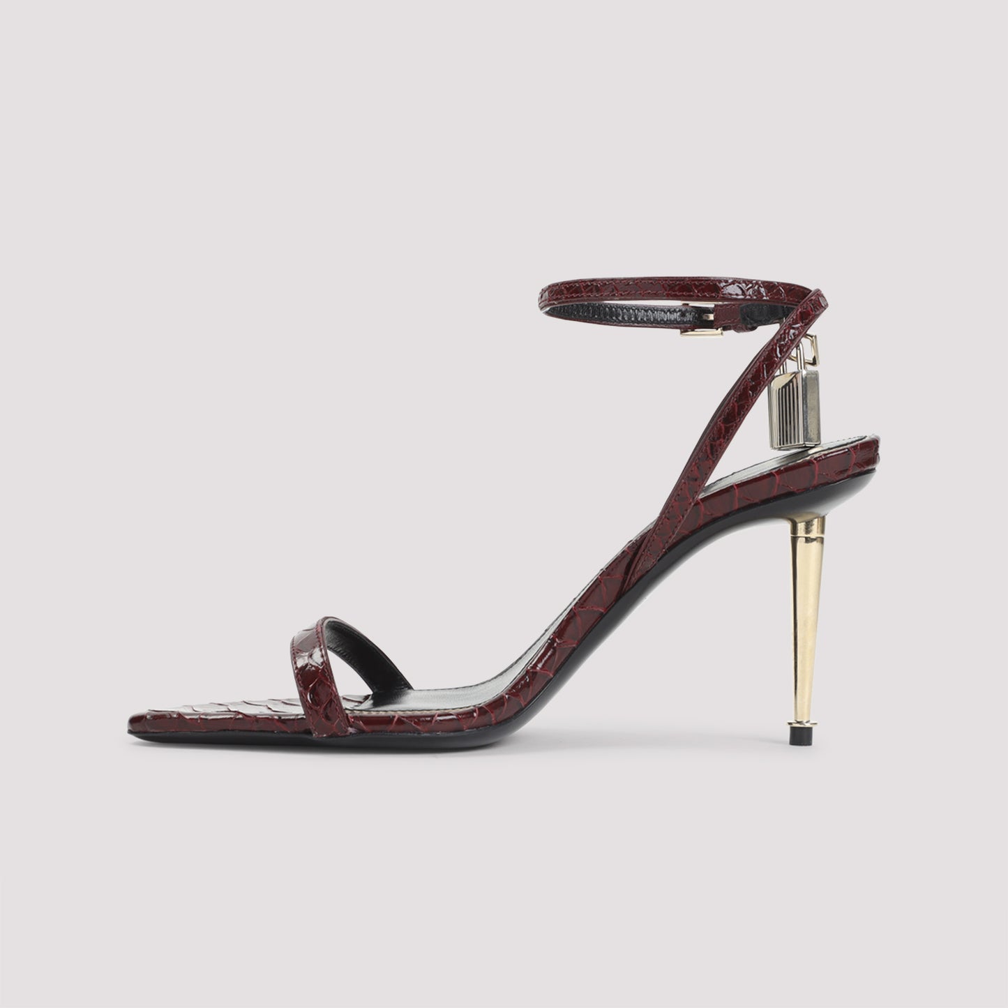 semi shiny printed python sandals-image-4