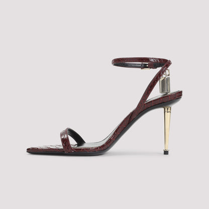 semi shiny printed python sandals-image-4