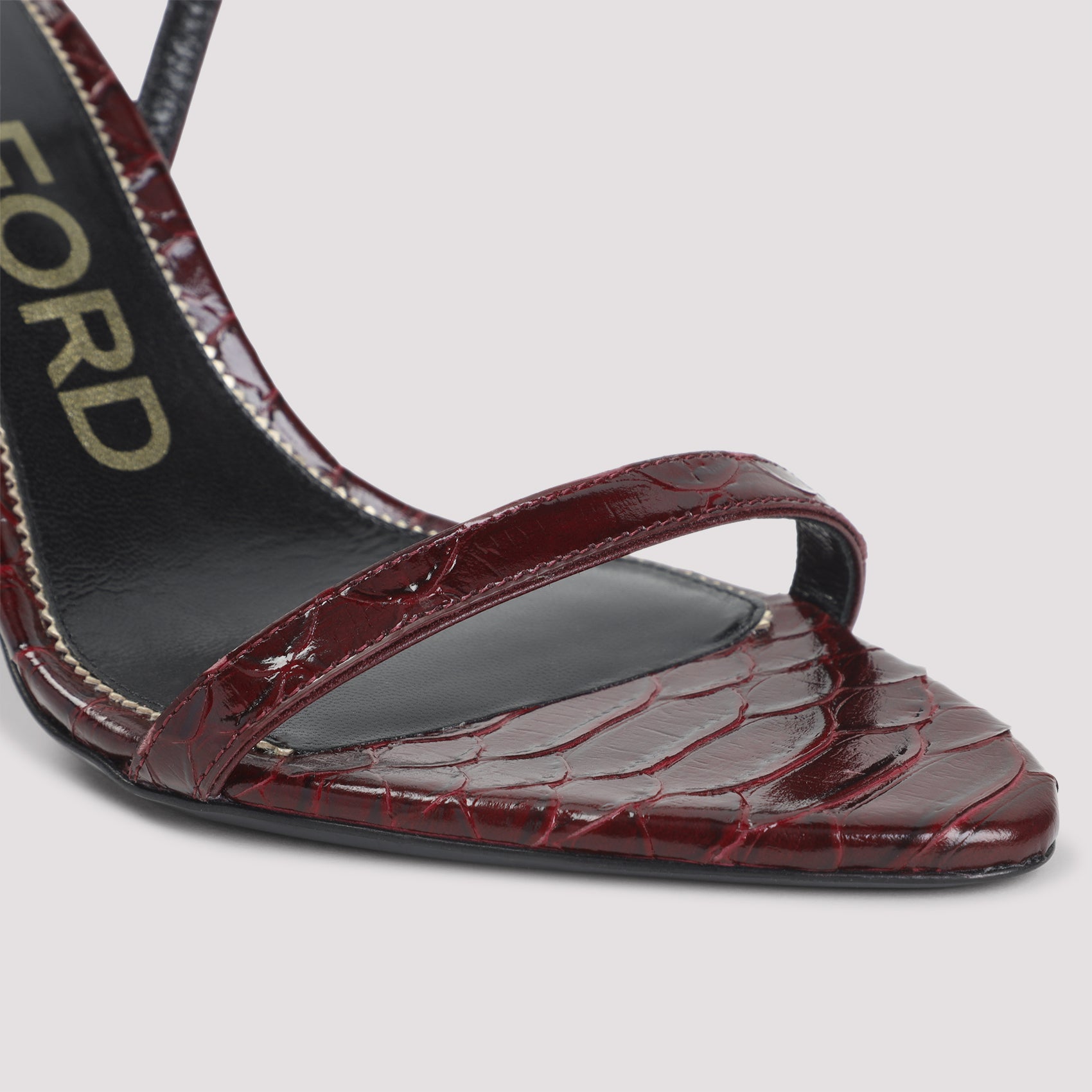 semi shiny printed python sandals-image-6