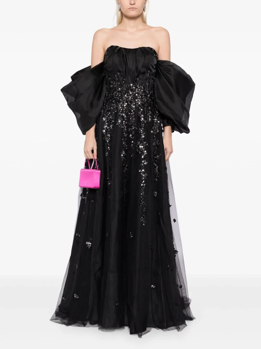organza-dress-with-dotted-beading-and-pleated-of-shoulder-sleeves-rtwss24-11
