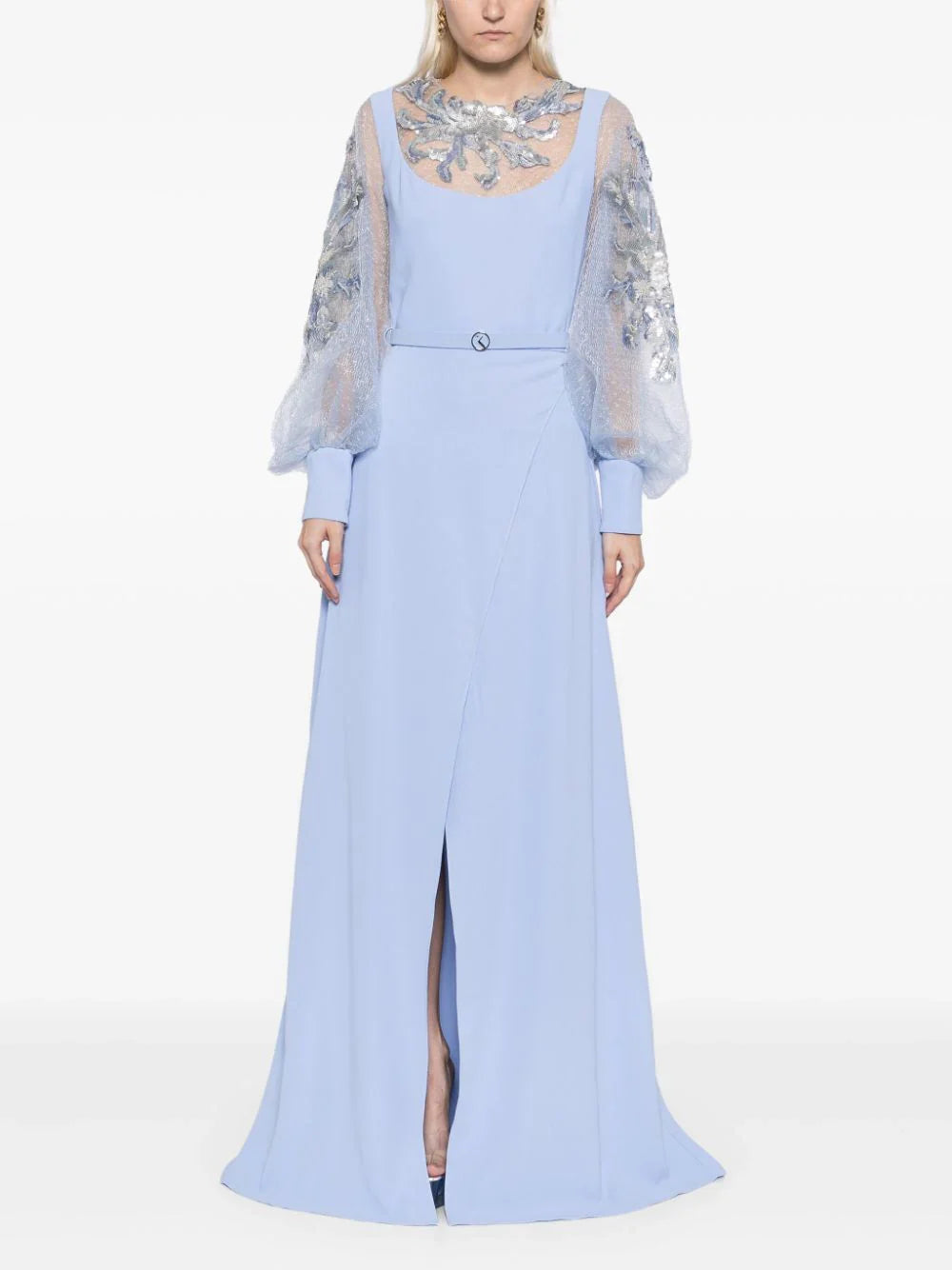 crepe-dress-with-envelope-skirt-and-a-beaded-top-and-sleeves-rtwss24-11