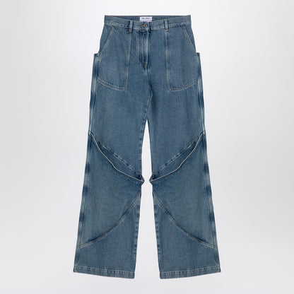 Sky Blue Baggy Jeans With Large Pockets