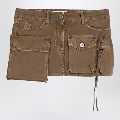 Fay Khaki Cargo Miniskirt