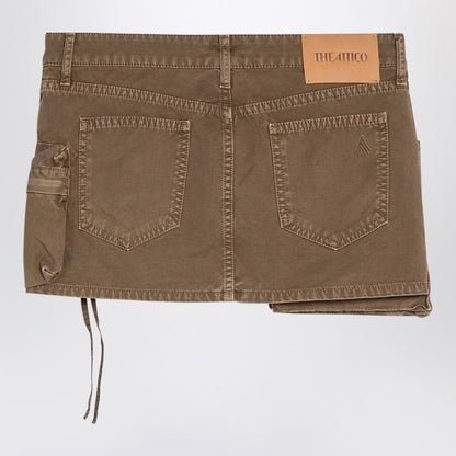 Fay Khaki Cargo Miniskirt