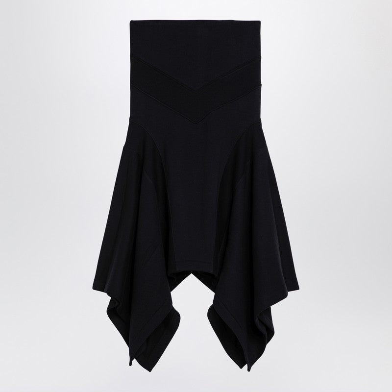 Black Asymmetric Cotton Skirt