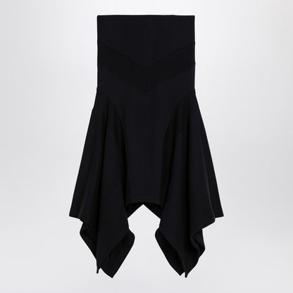 Black Asymmetric Cotton Skirt