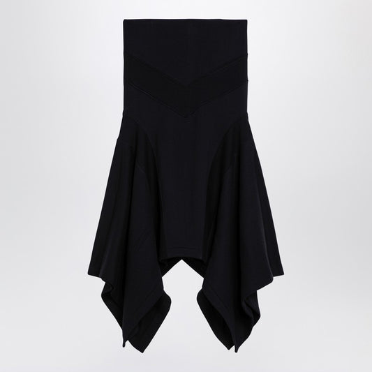 Black Asymmetric Cotton Skirt