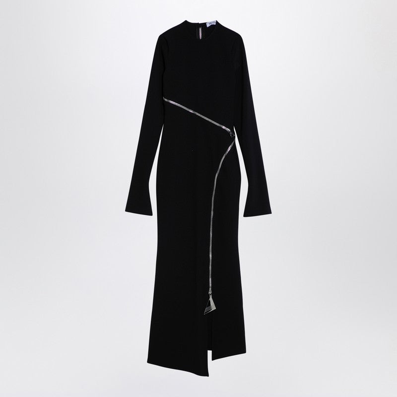 Black midi dress with zip