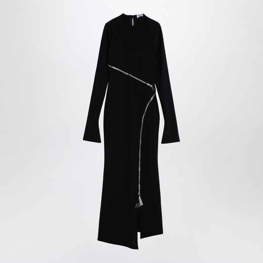 Black midi dress with zip