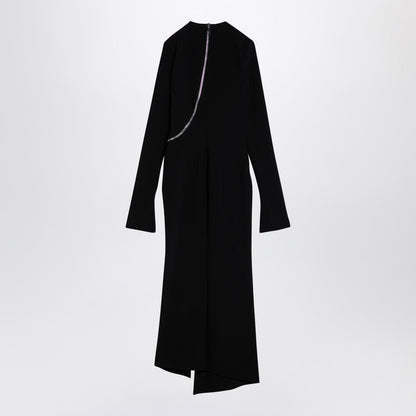 Black midi dress with zip