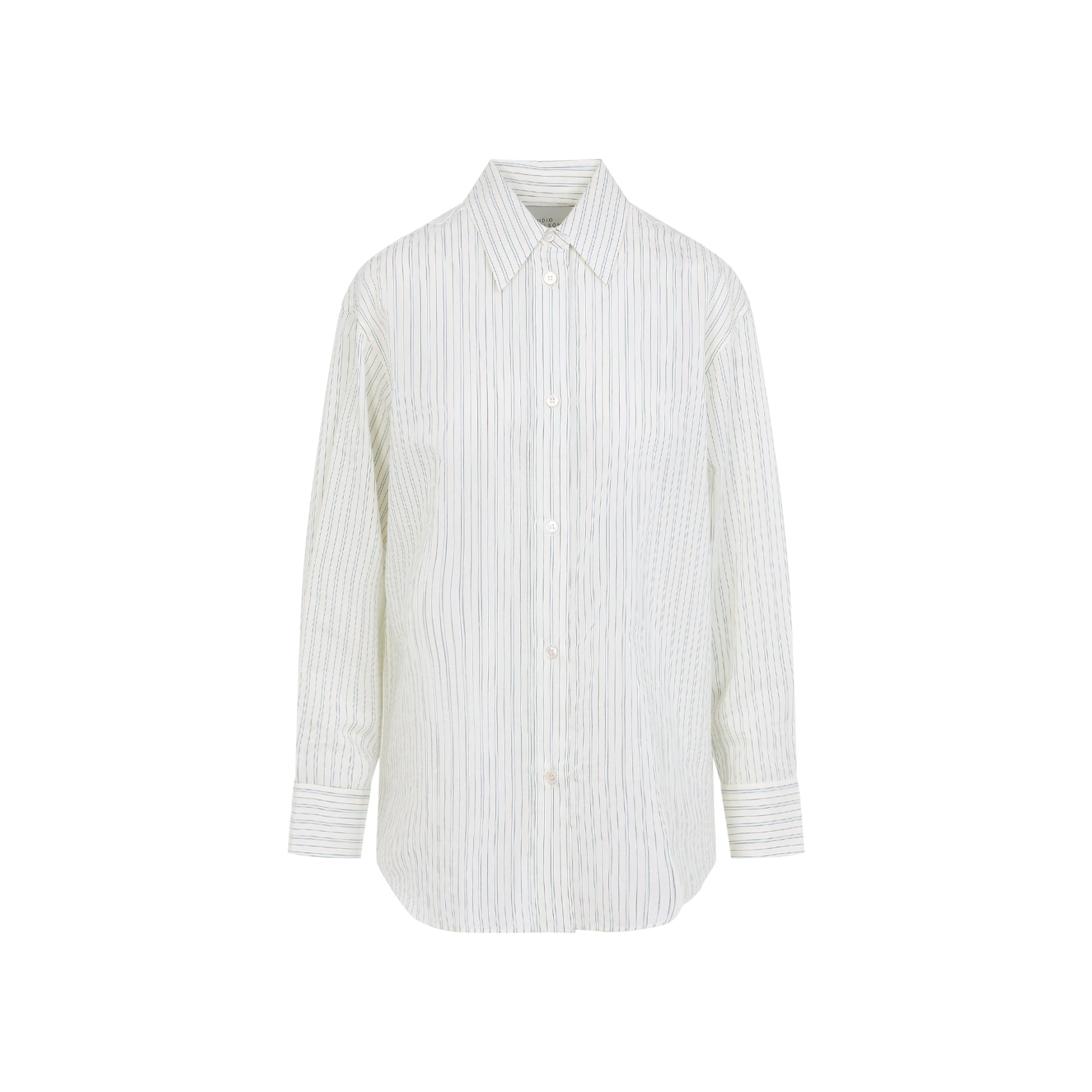 Beige Oversized Sheer Cotton and Silk Shirt