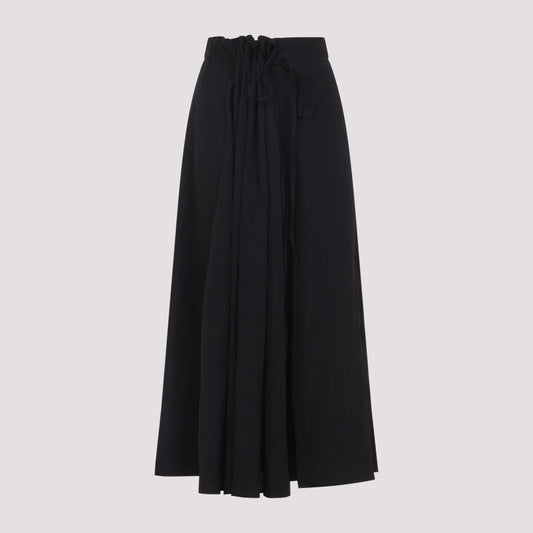 Black Messina Viscose Midi Skirt