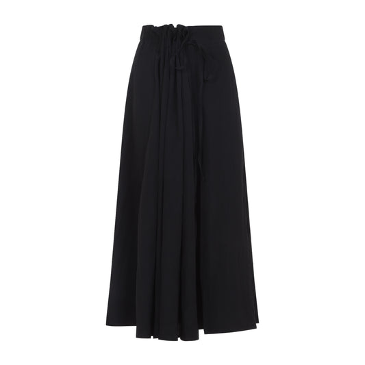 Black Messina Viscose Midi Skirt