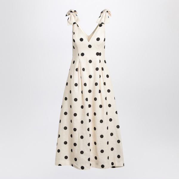 Crush Cream/black Polka Dot Midi Dress