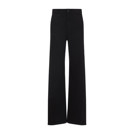 Black Twisted Cotton Pants