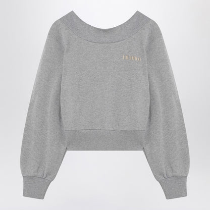 Gray Mélange/beige Sweatshirt With Cut Out