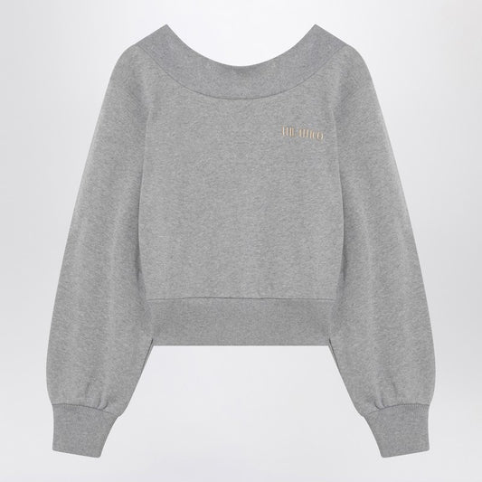 Gray Mélange/beige Sweatshirt With Cut Out