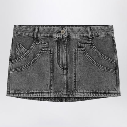 Black Denim Mini Skirt