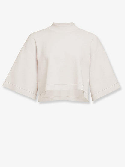 Cropped cotton blend top