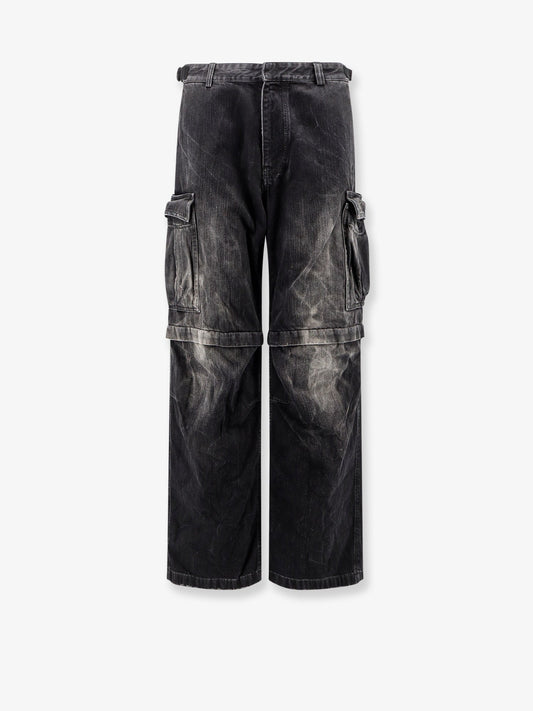 Cargo black denim trousers