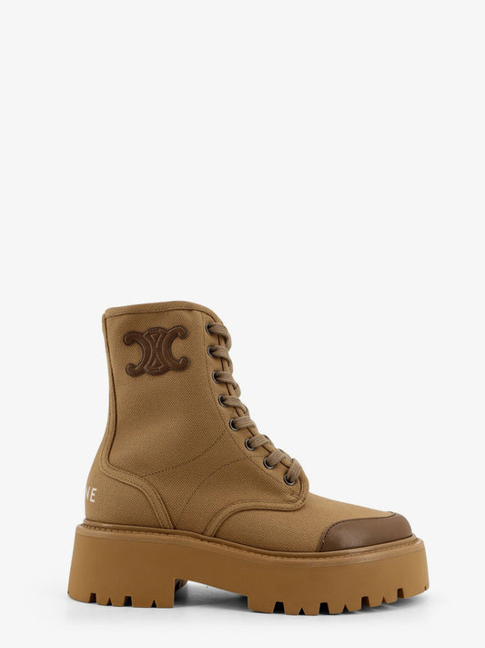 celine-celine-bulky-canvas-and-leather-ankle-boots