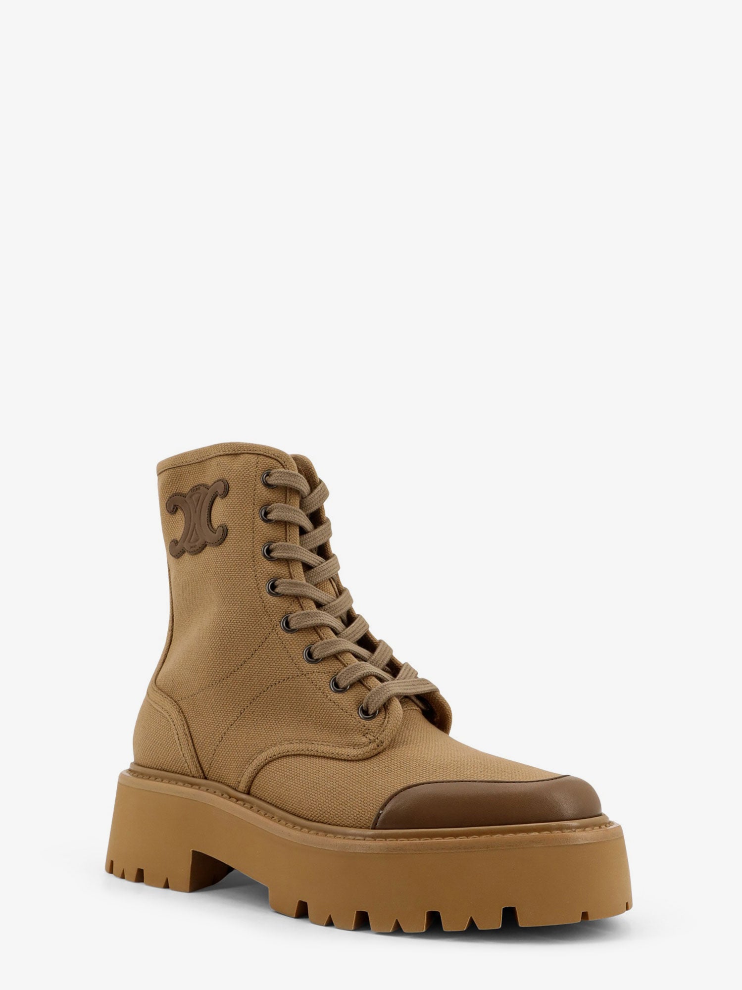 celine-celine-bulky-canvas-and-leather-ankle-boots