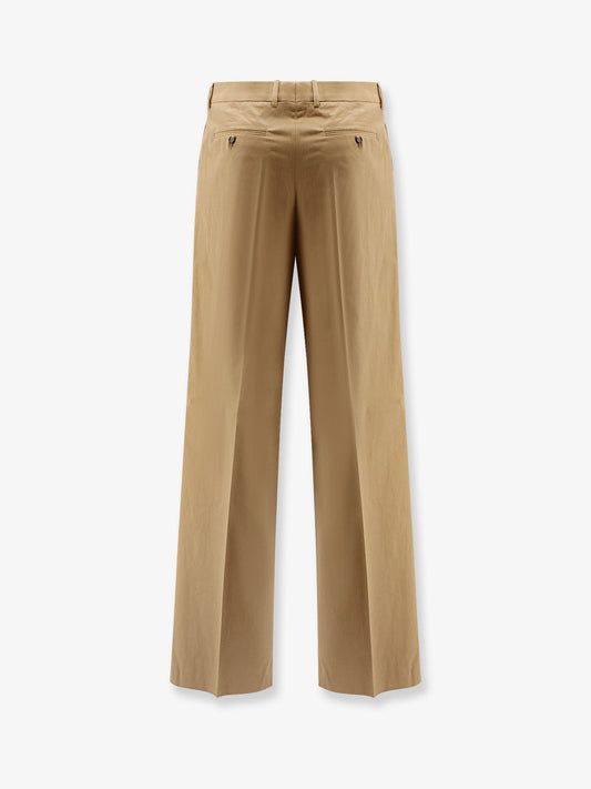 Pleated cotton trousers