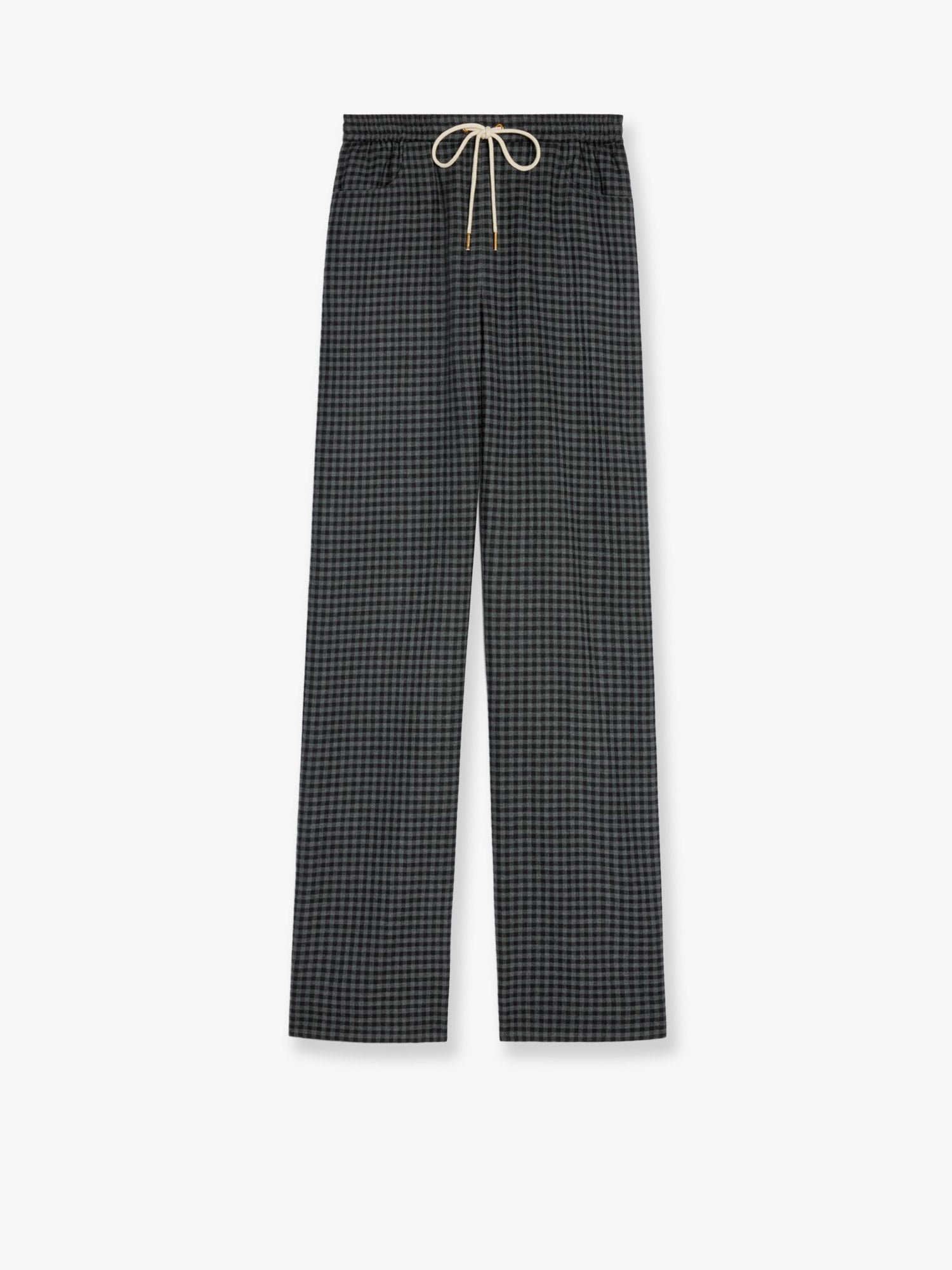 Madras wool and cashmere jogger trousers