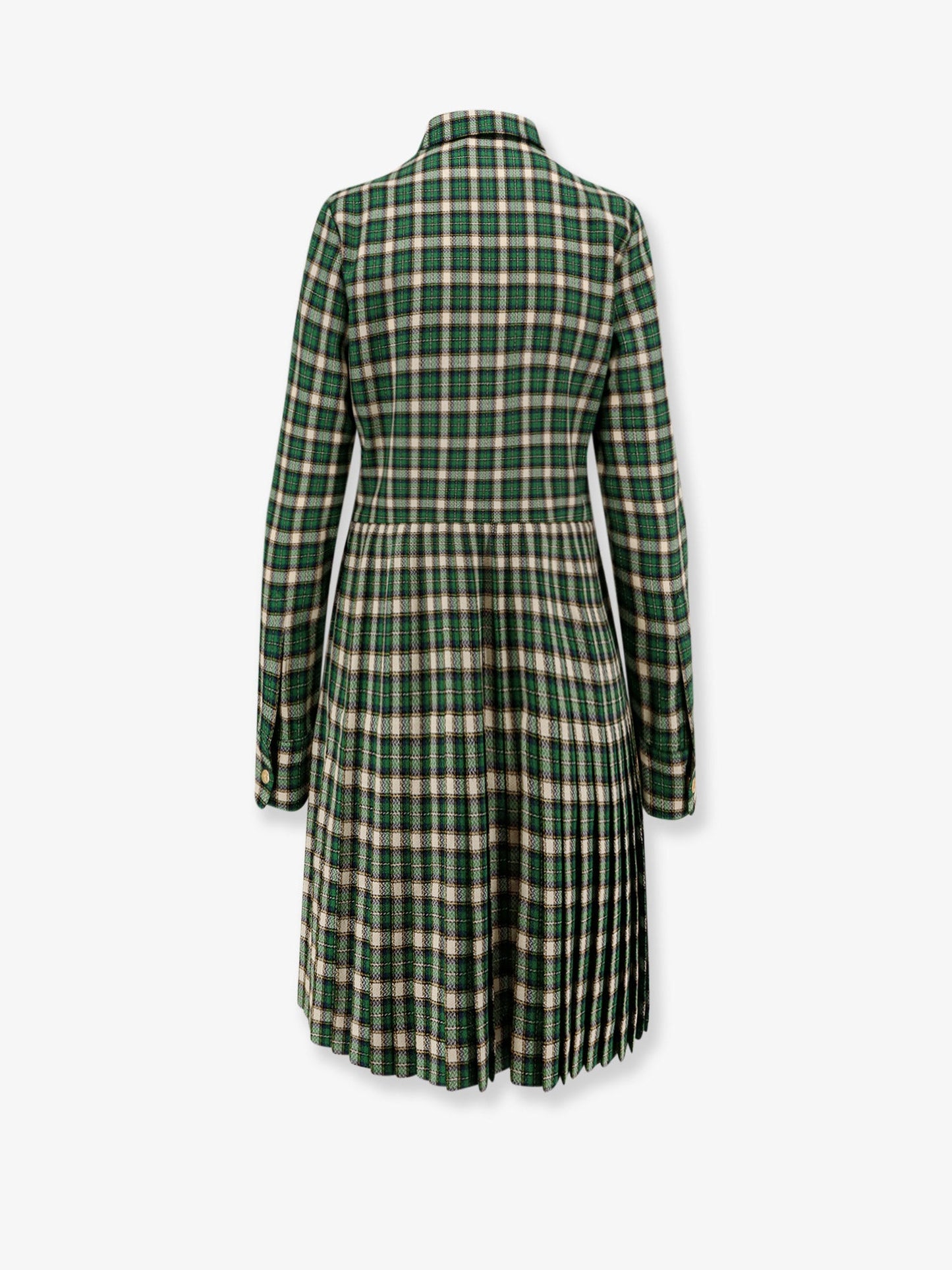 celine-tartan-wool-mini-dress