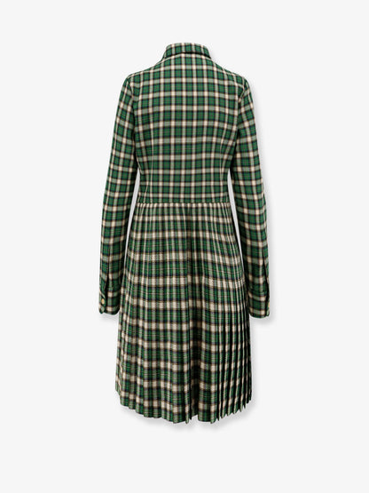 celine-tartan-wool-mini-dress