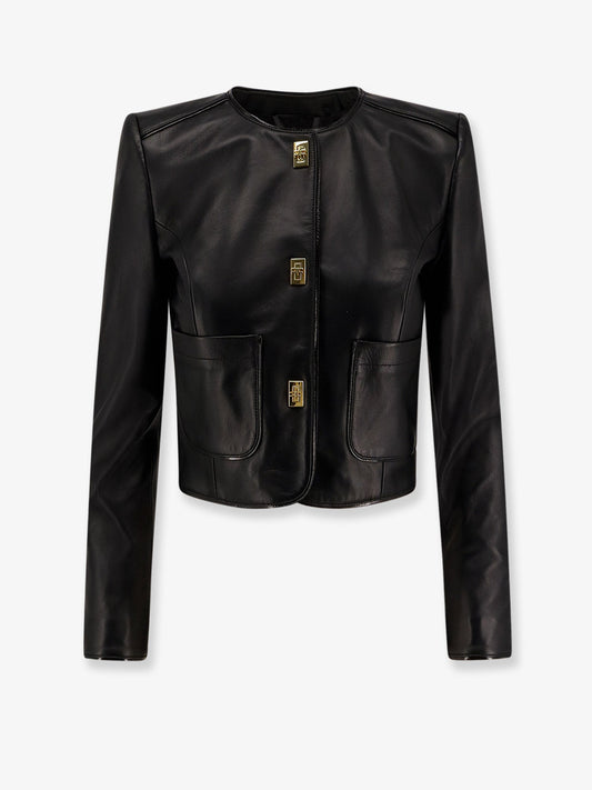 elisabetta-franchi-leather-jacket-with-monogram-metal-details