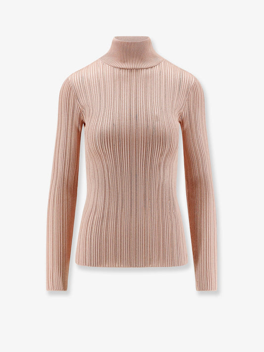 elisabetta-franchi-metallic-fabric-turtleneck-sweater