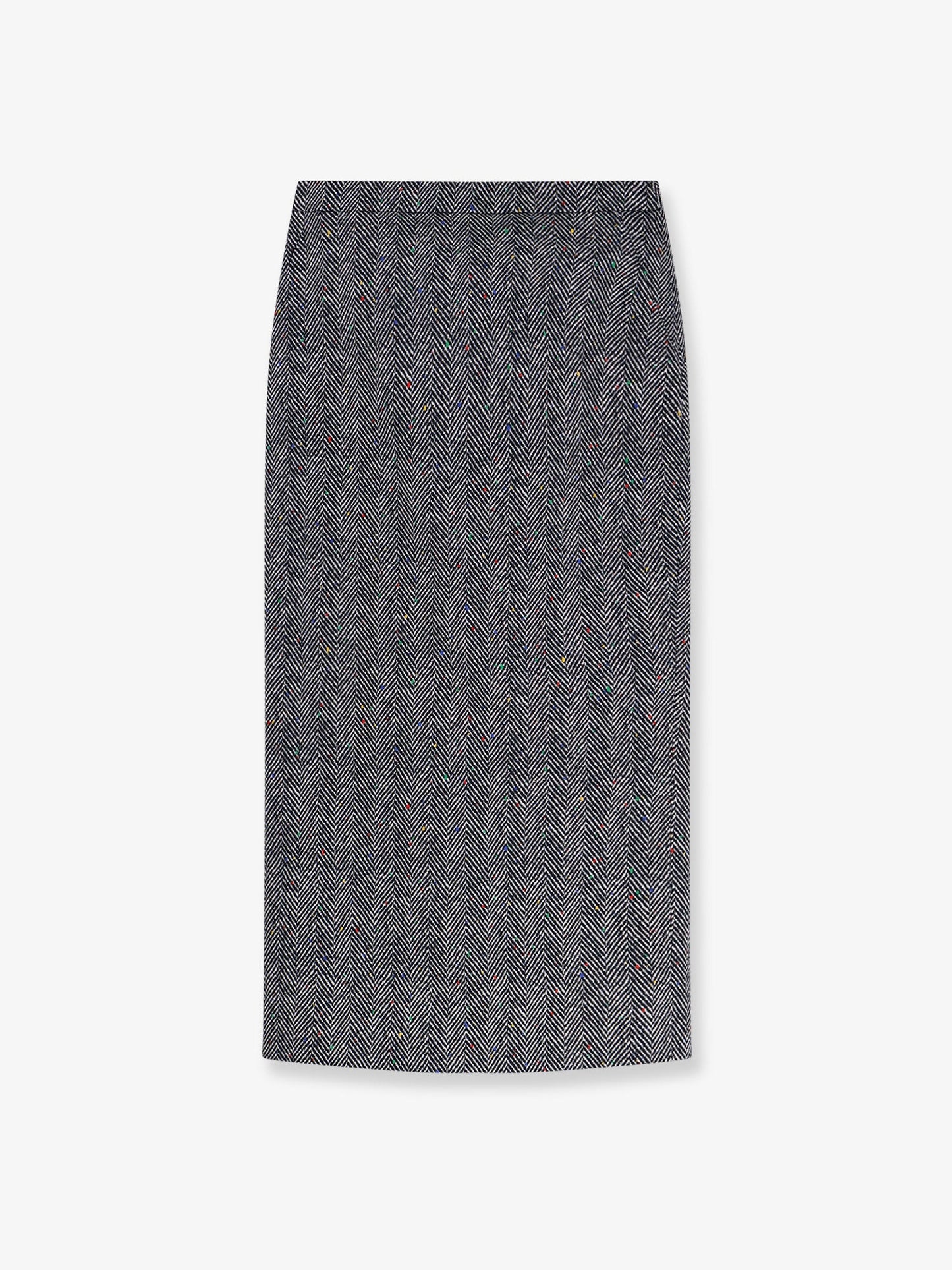 Herringbone motif cotton skirt