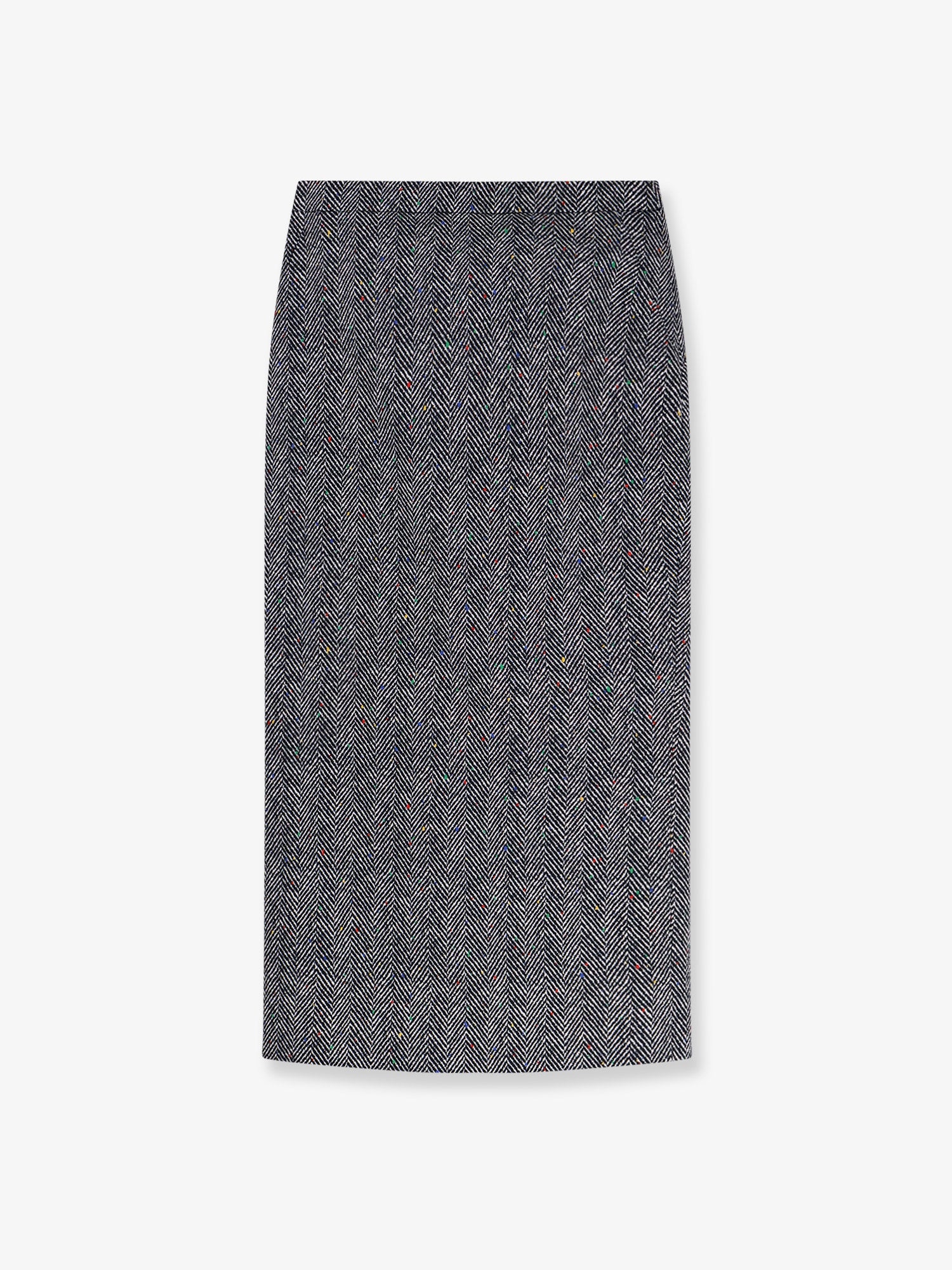 Herringbone motif cotton skirt