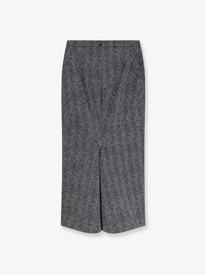 Herringbone motif cotton skirt