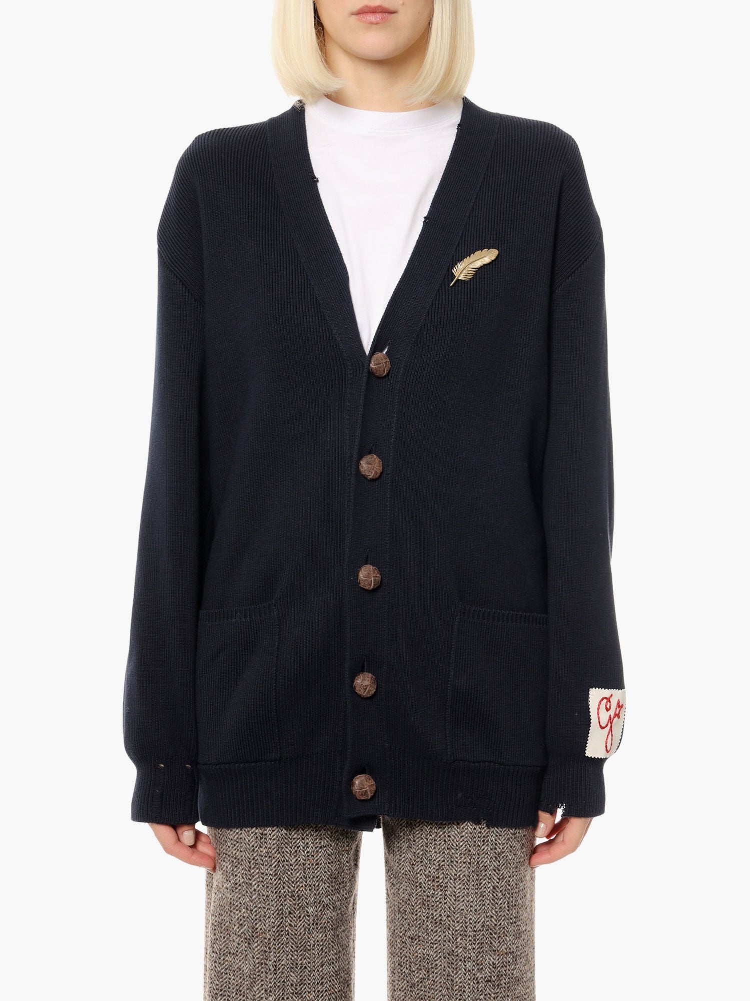 golden-goose-deluxe-brand-cotton-cardigan-with-brooch-detail