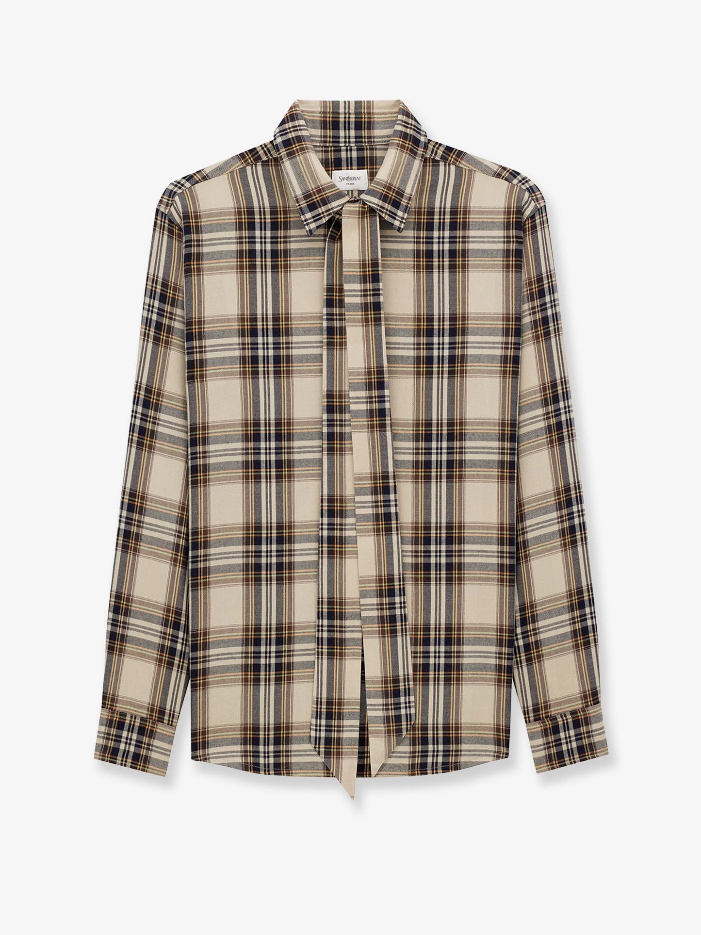 saint-laurent-cotton-tartan-lavallière-shirt