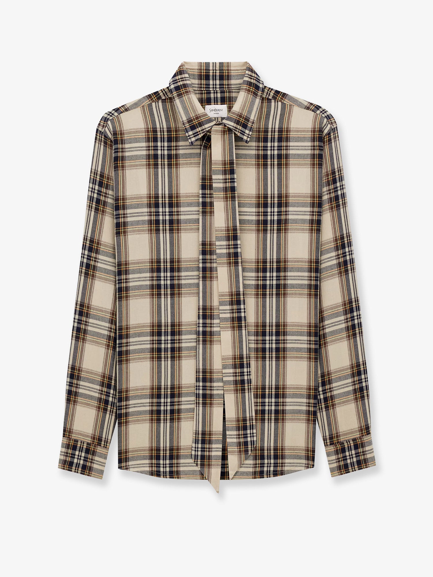 saint-laurent-cotton-tartan-lavallière-shirt