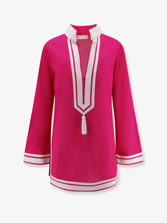 tory-burch-cotton-short-dress-with-contrasting-profiles
