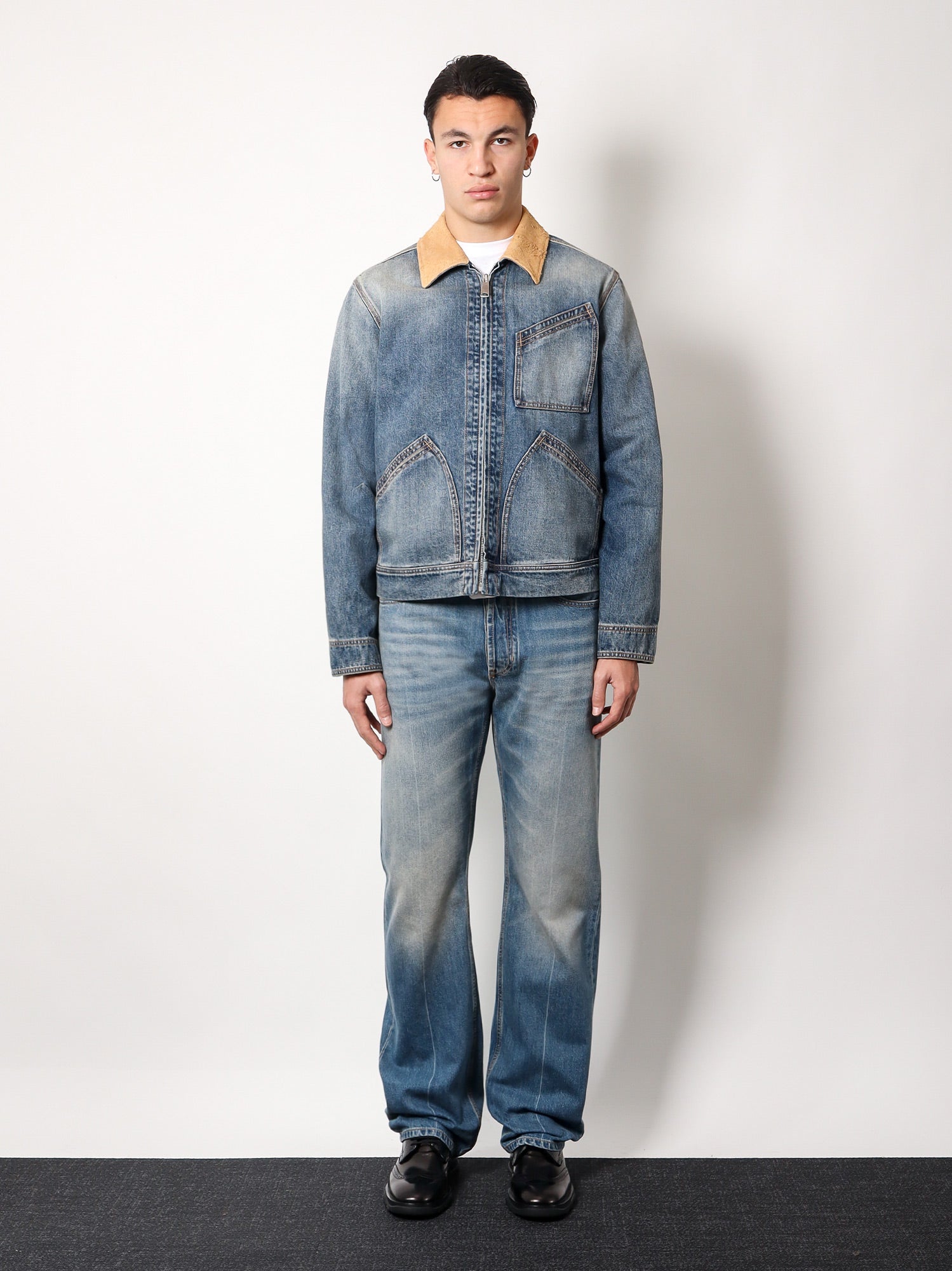 alexander-mcqueen-washed-blue-ddenim-jacket-with-suede-collar