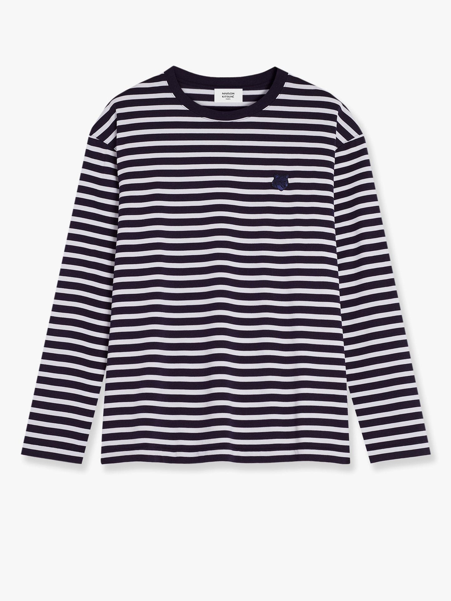 maison-kitsune-striped-cotton-sweater-with-iconic-logo-patch