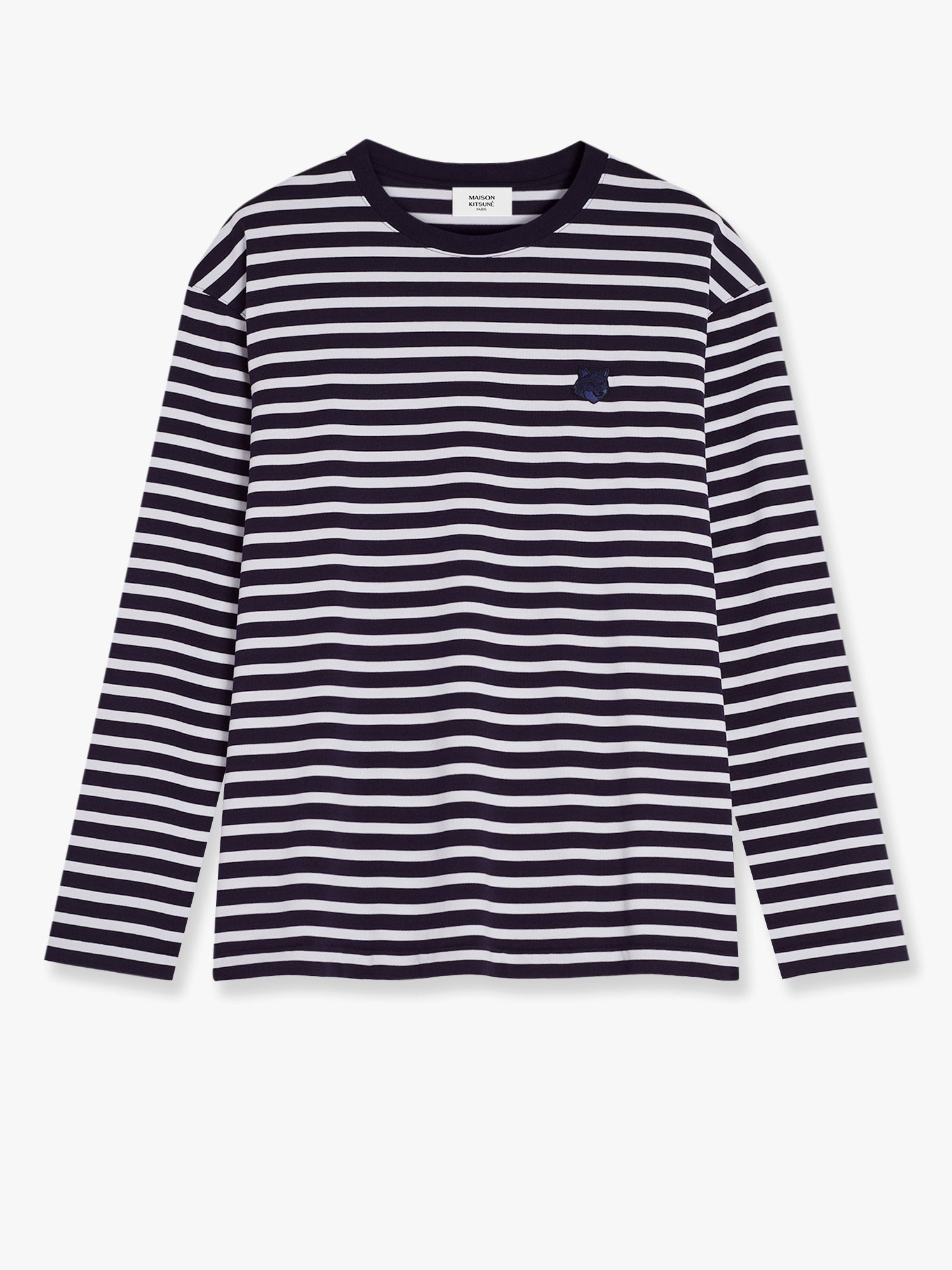 maison-kitsune-striped-cotton-sweater-with-iconic-logo-patch