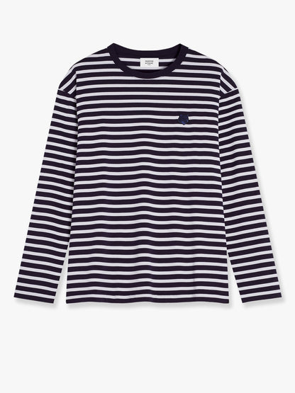 maison-kitsune-striped-cotton-sweater-with-iconic-logo-patch