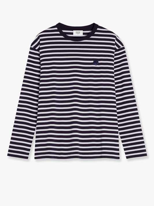 maison-kitsune-striped-cotton-sweater-with-iconic-logo-patch