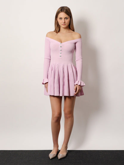 self-portrait-ribbed-knit-mini-dress-with-jewel-buttons