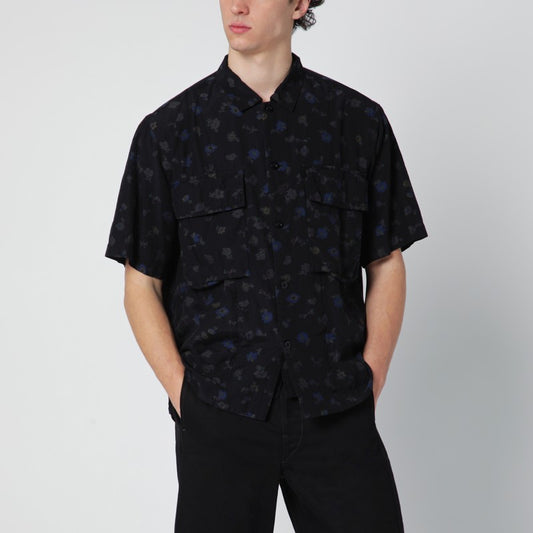 Black shirt with floral print